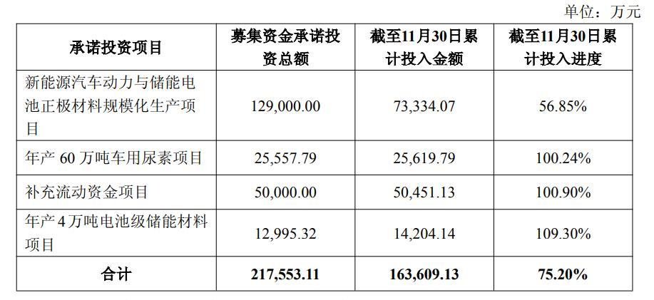 （龍蟠科技募資使用情況及投入進度